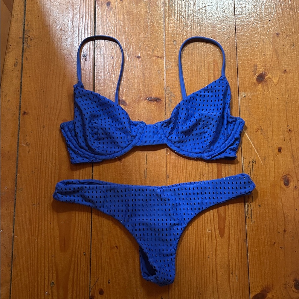 Acacia Swimwear Royal Blue Mesh Bikini
